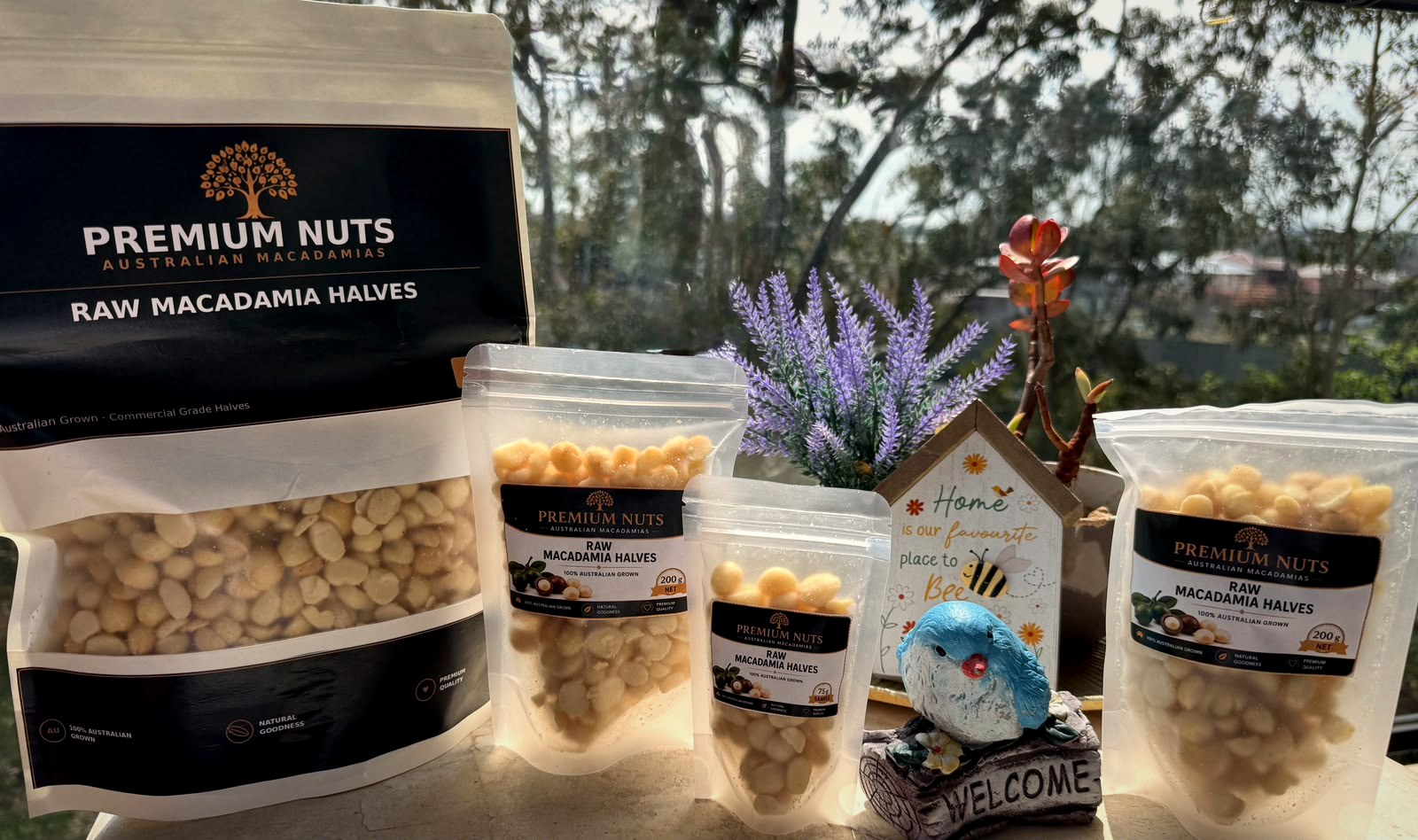 Premium Nuts packs: 1kg, two 200g and a 75g pouch